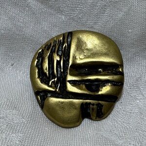 Abstract Gold and Black Brooch